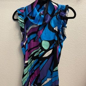 Sophia Eugene Colorful Silk Top